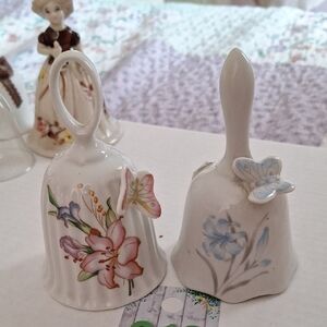 Floral and Butterfly Ceramic Bells